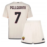 AS Roma Lorenzo Pellegrini #7 Bortatröja Barn 2023-24 Kortärmad (+ Korta byxor)
